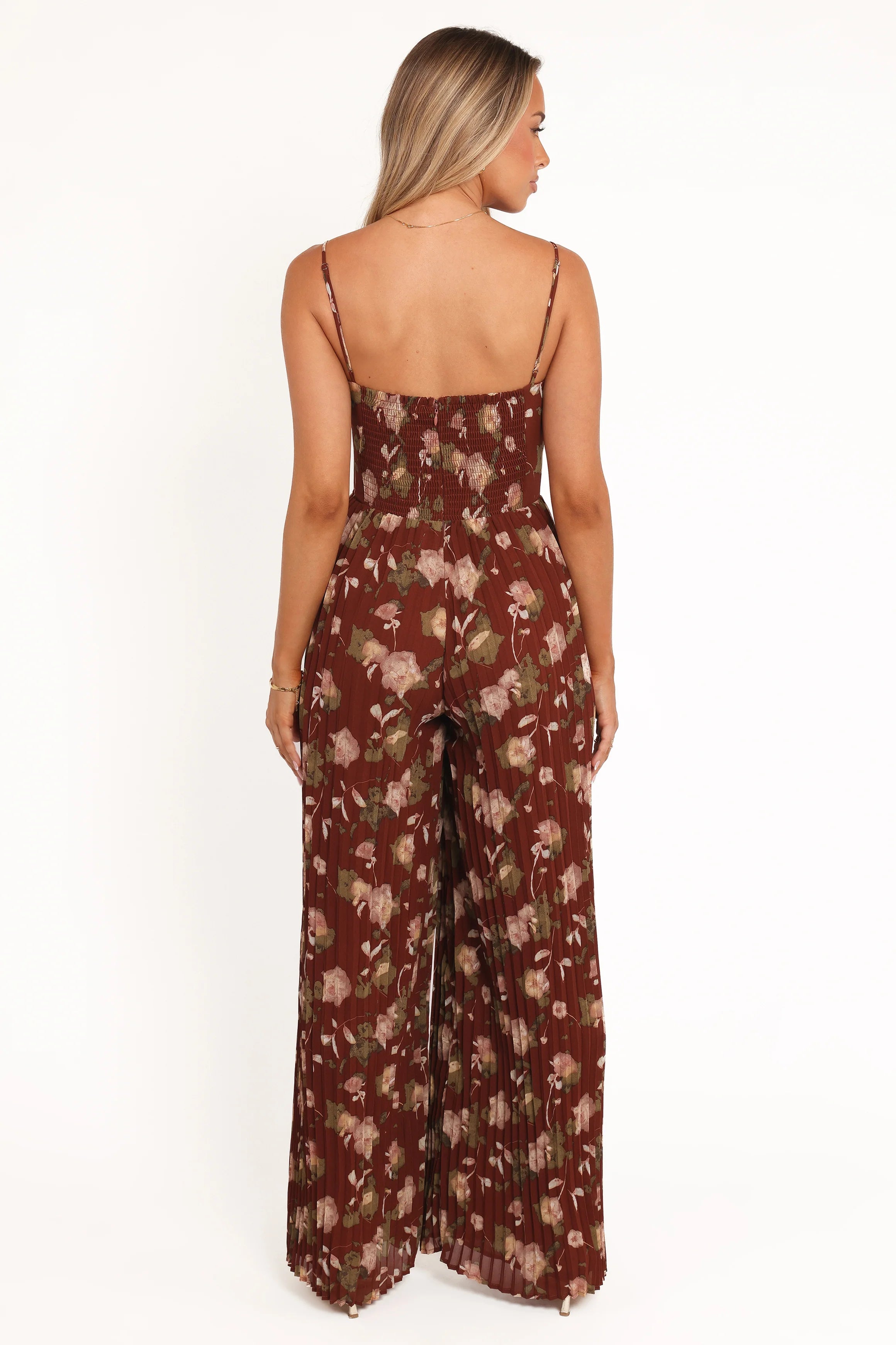 Alice Wide Leg Jumpsuit Brown Floral
