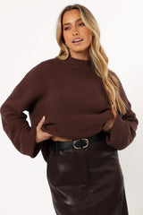 Katty Knit Sweater Chocolate Brown