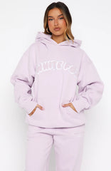 Vol 1 Front Graphic Oversized Hoodie Lilac