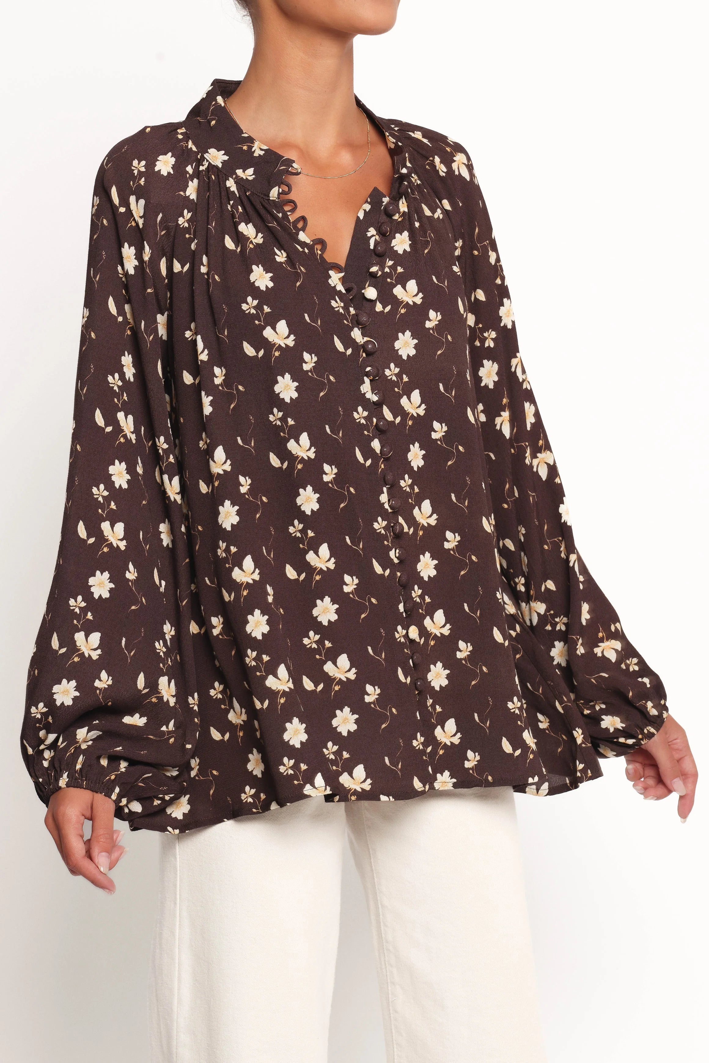 Marni Top Brown Ditsy