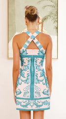 Maegan Mini Dress Aqua Pink Zayna