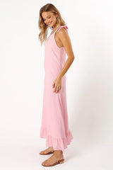 Fleaur One Shoulder Maxi Dress Pink