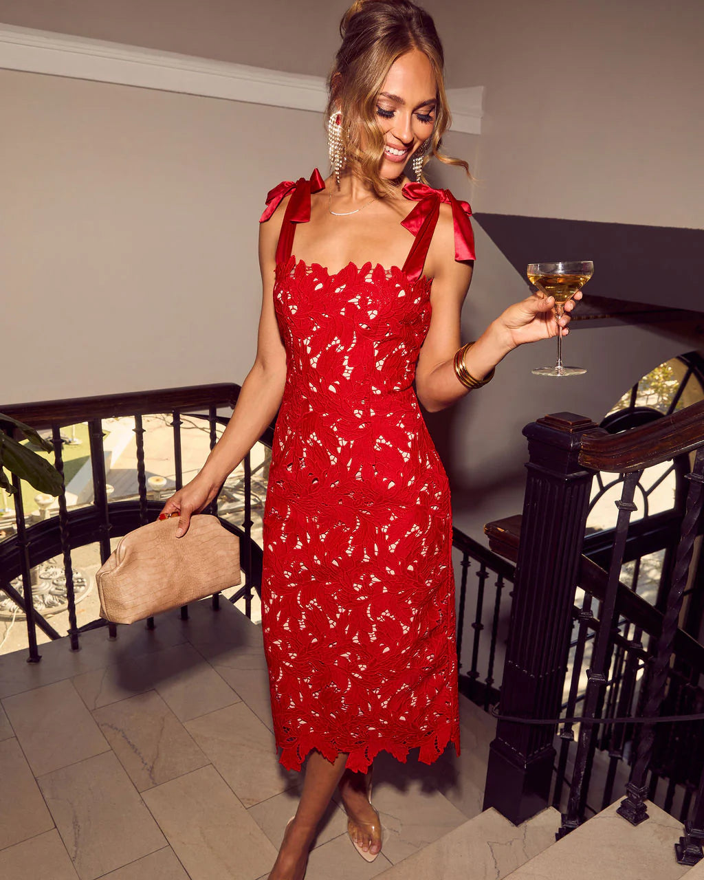 Warm Intentions Lace Midi Dress