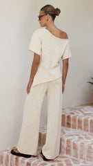 Cascadia Off Shoulder T Shirt Cream