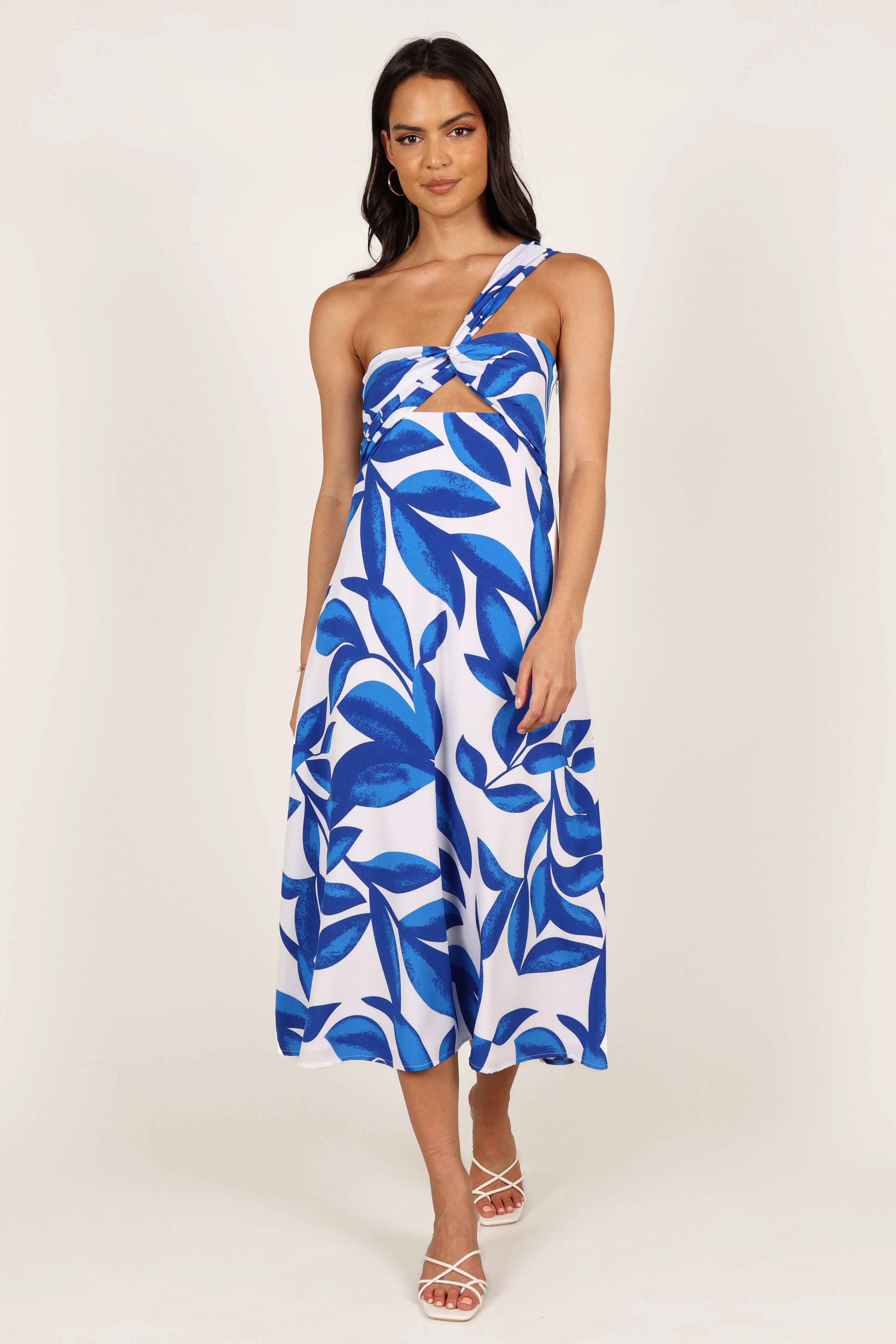 Freddie Midi Dress White Blue