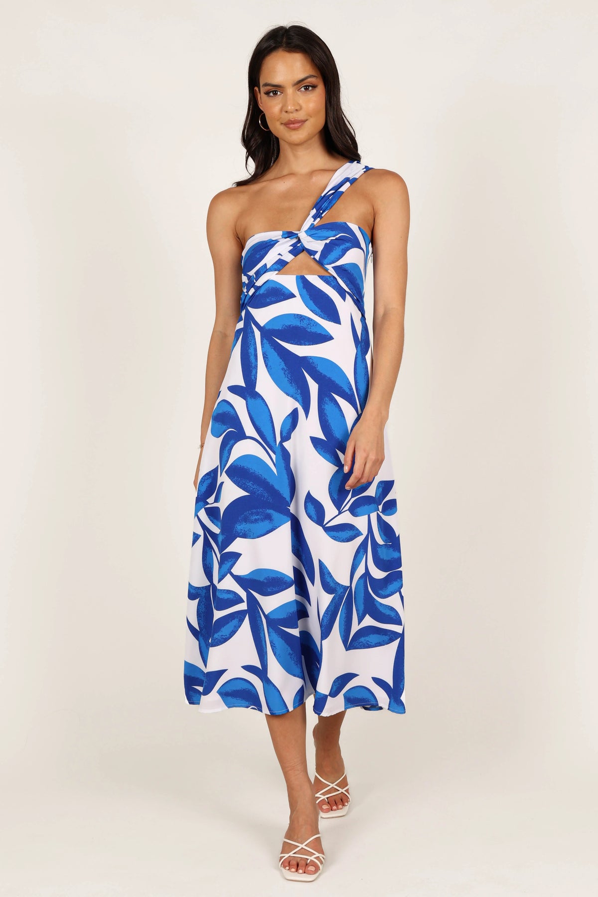 Freddie Midi Dress White Blue