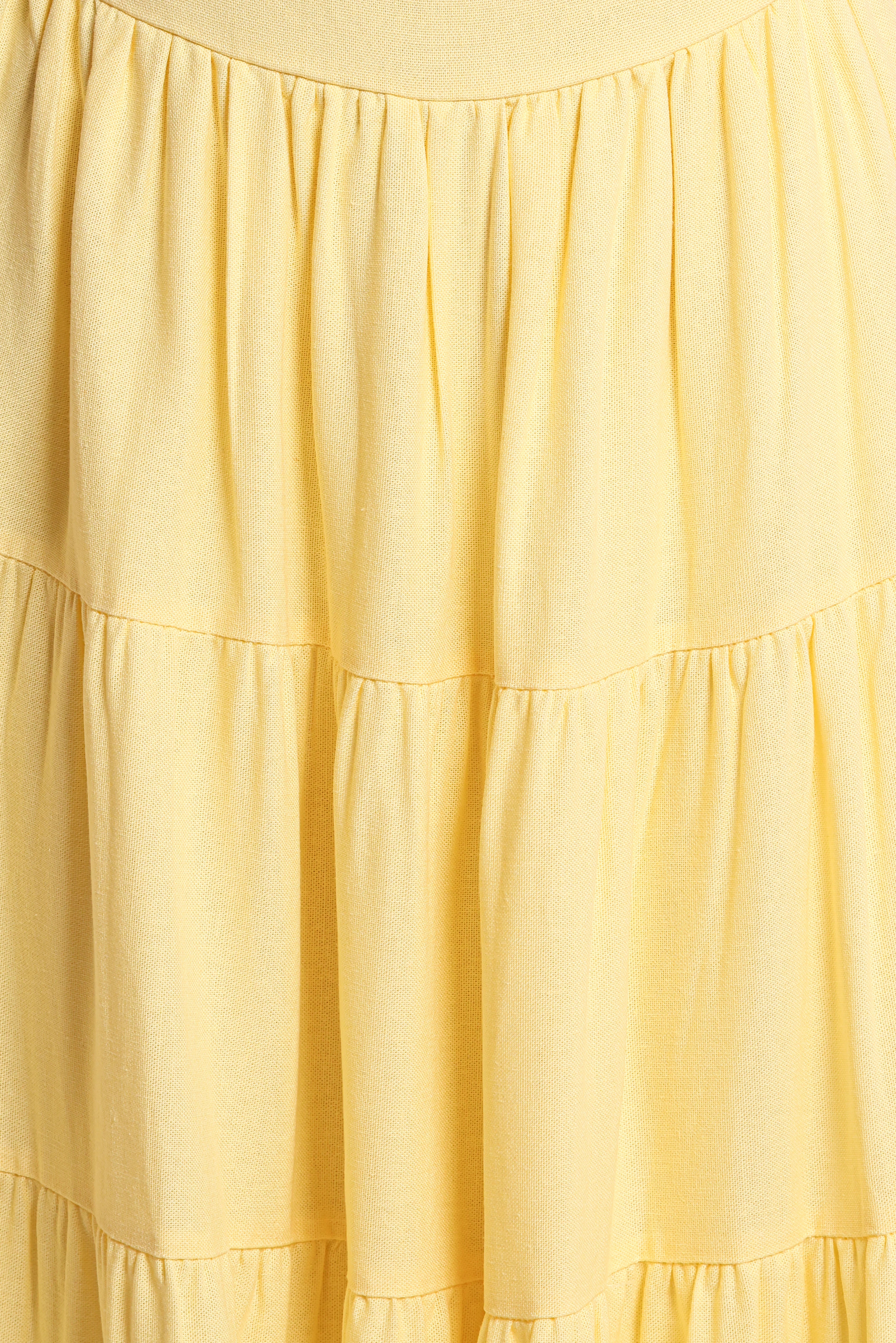 Sitara Strapless Midi Dress Yellow