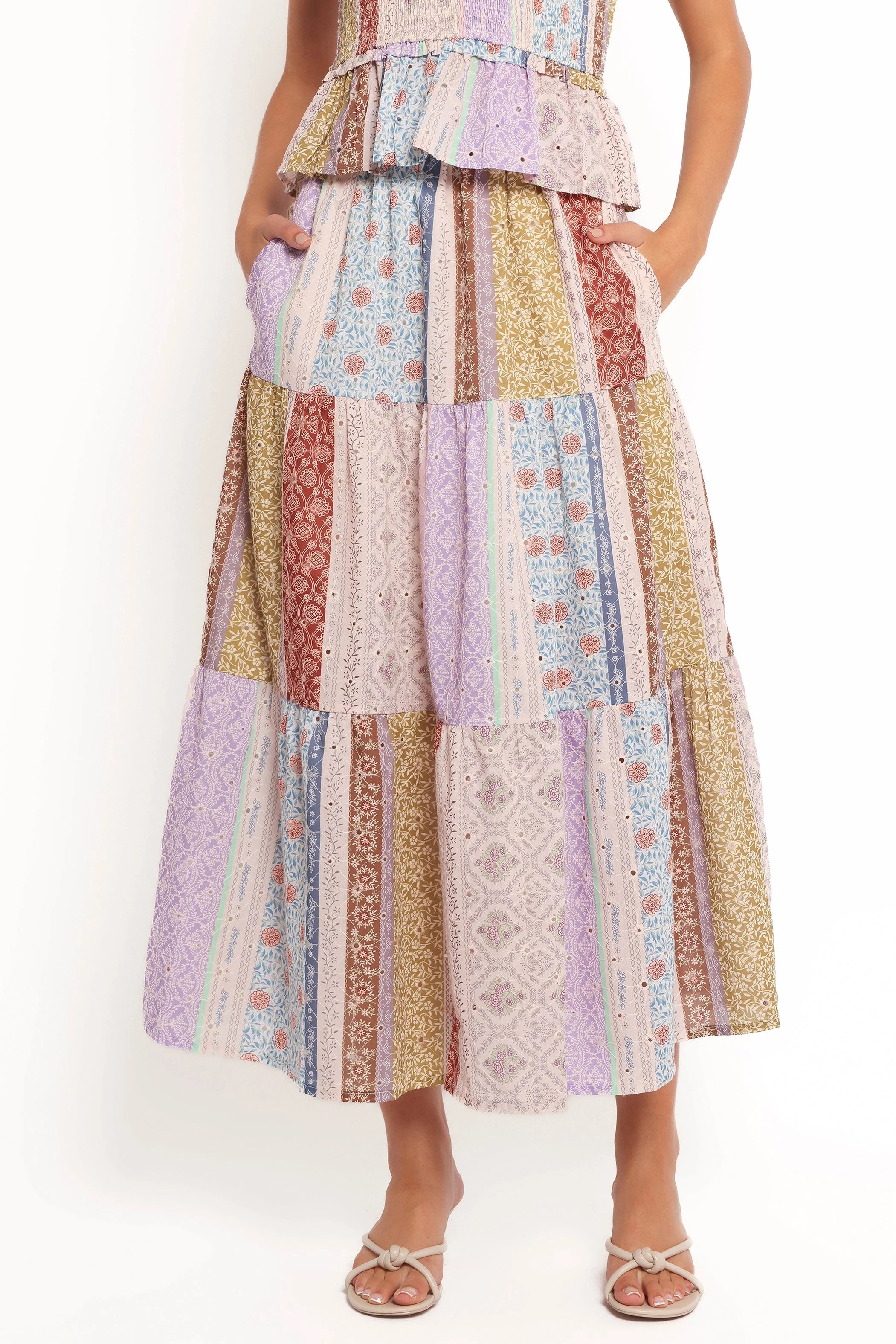 Petai Patchwork Maxi Skirt Botanic Multi