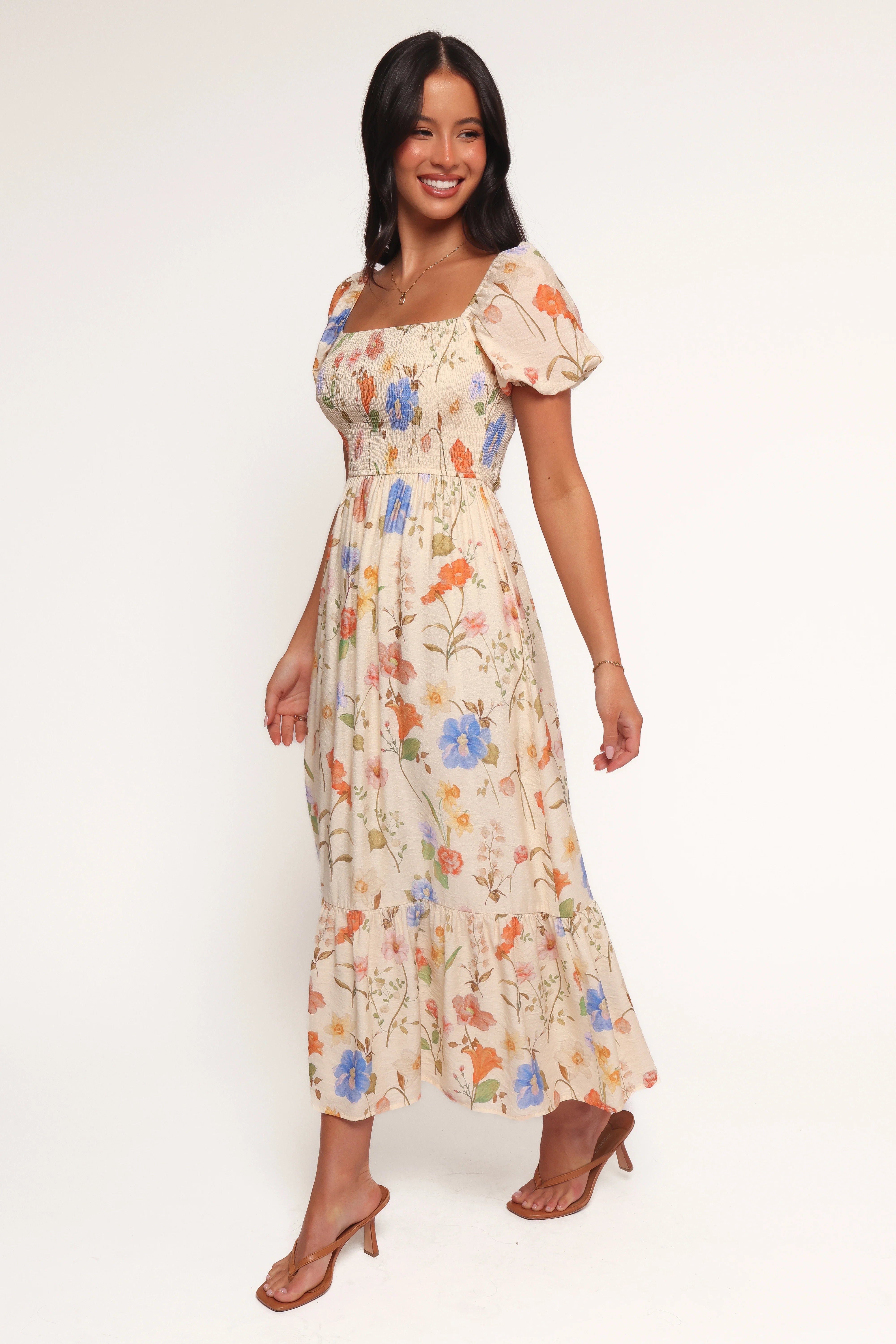 Cecelia Puff Sleeve Maxi Dress Floral