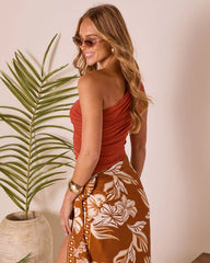 Rizza Ruched One Shoulder Top