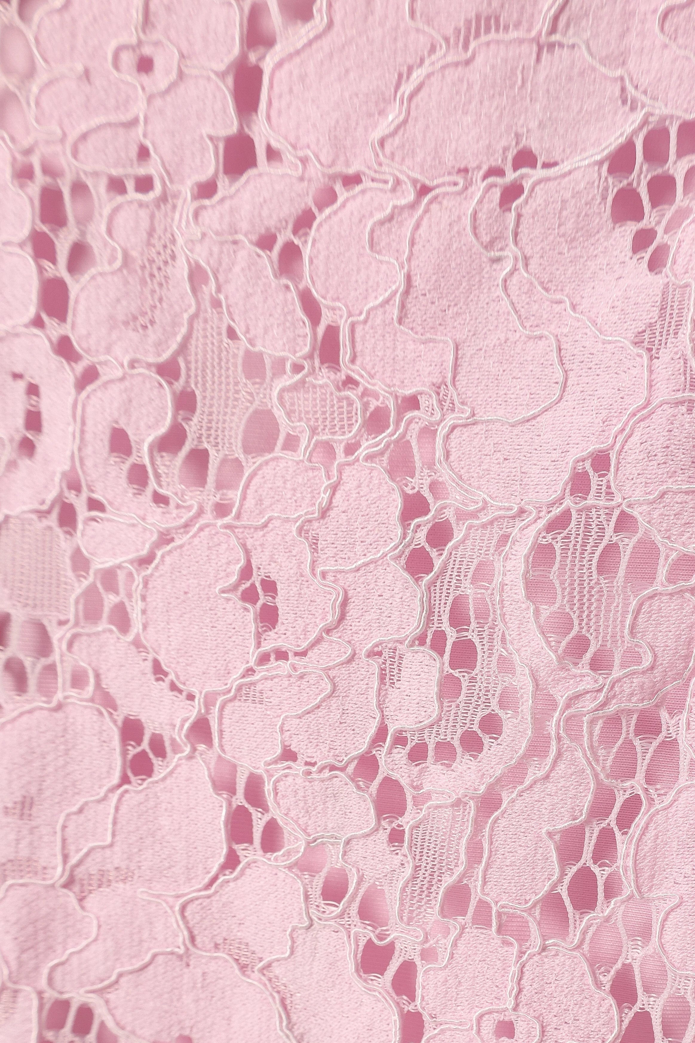 Allegra Lace Midi Dress Pink