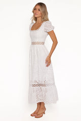 Melania Midi Dress White