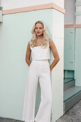 Windsor Top White Stripe