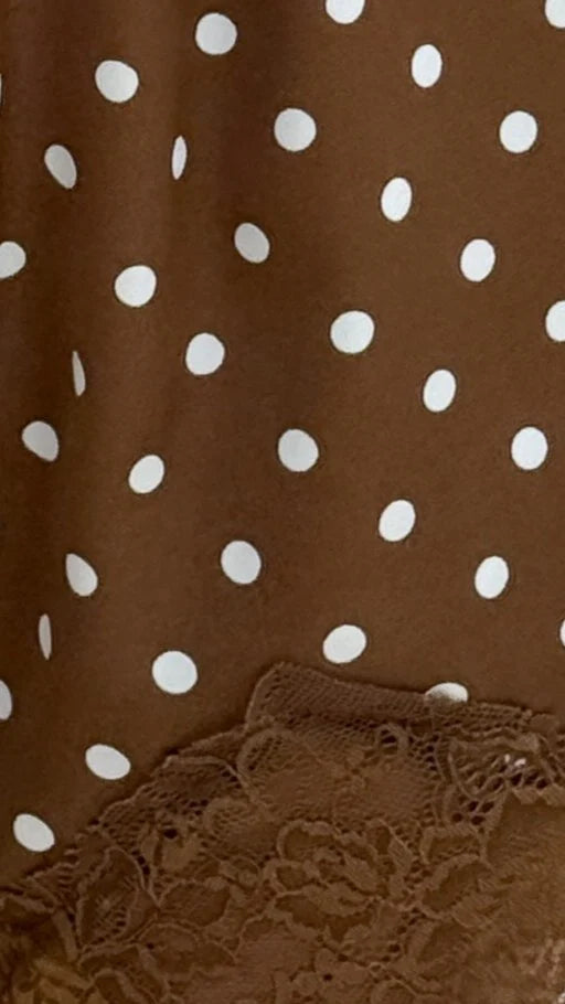 Makoa Lace Shorts Choc White Polka