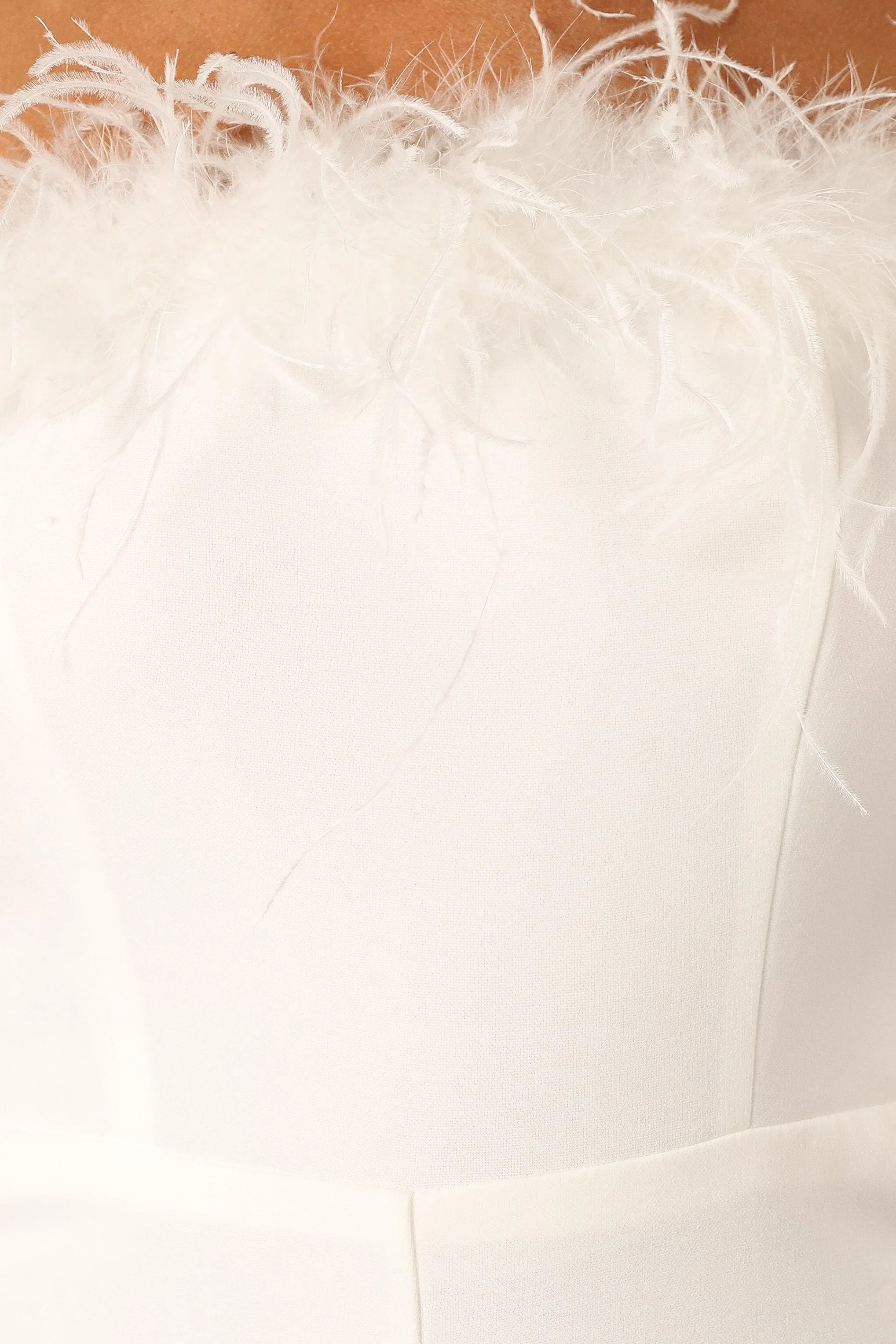 Louise Feather Trim Jumpsuit White