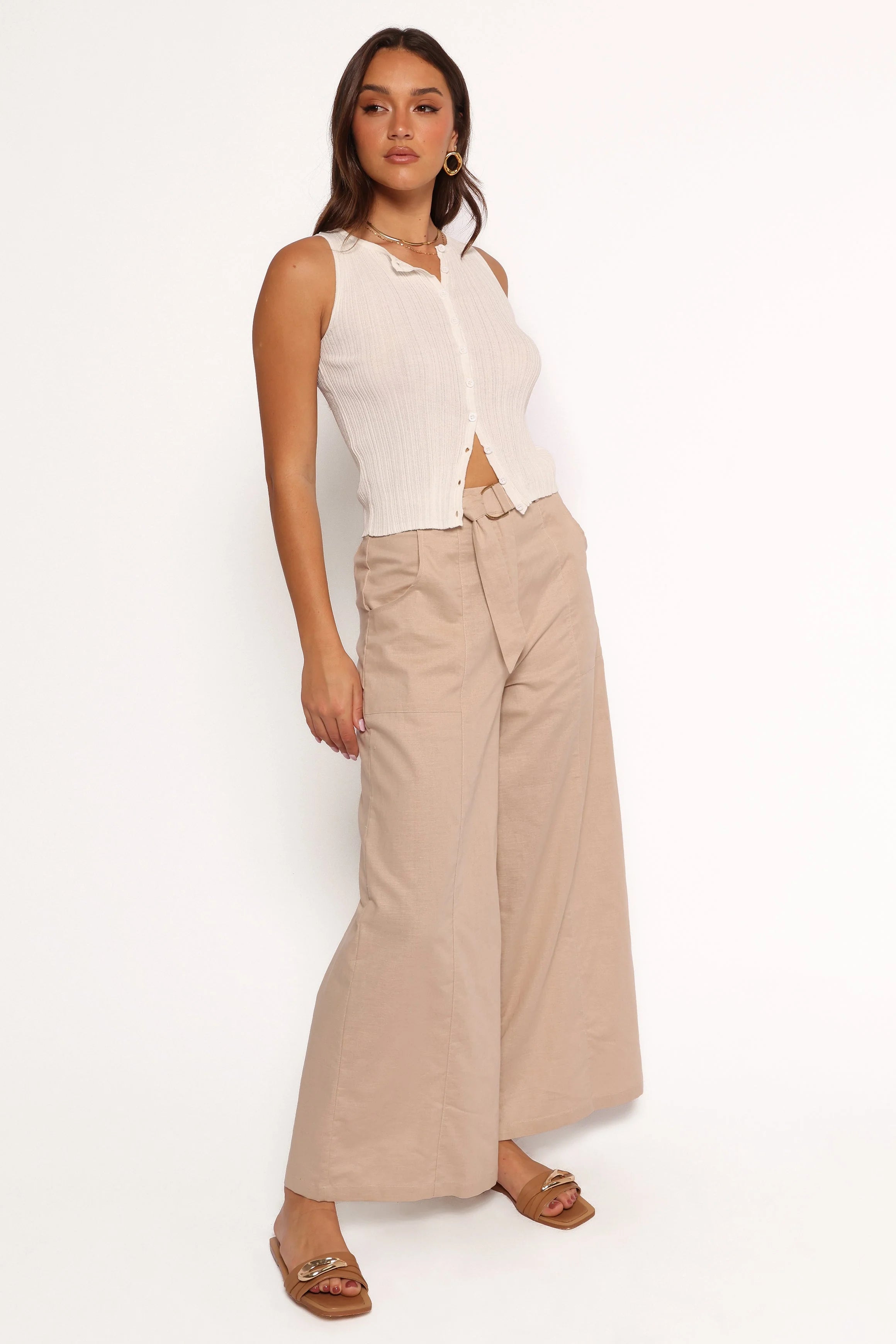 Sadie Wide Leg Pant Oatmeal