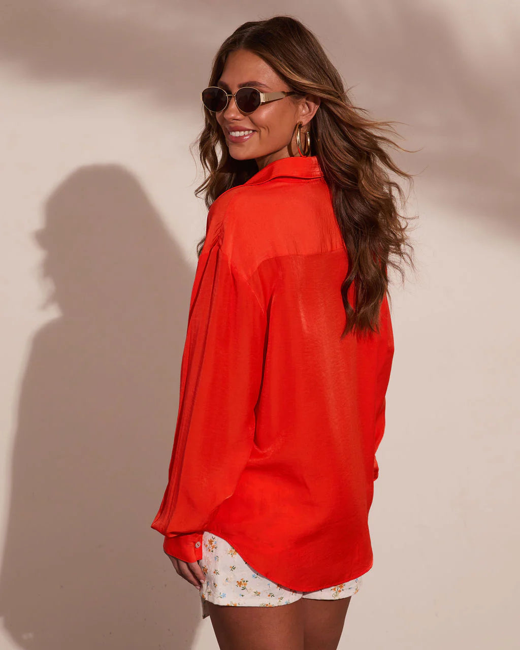 Relaxed Whisper Button Down Top