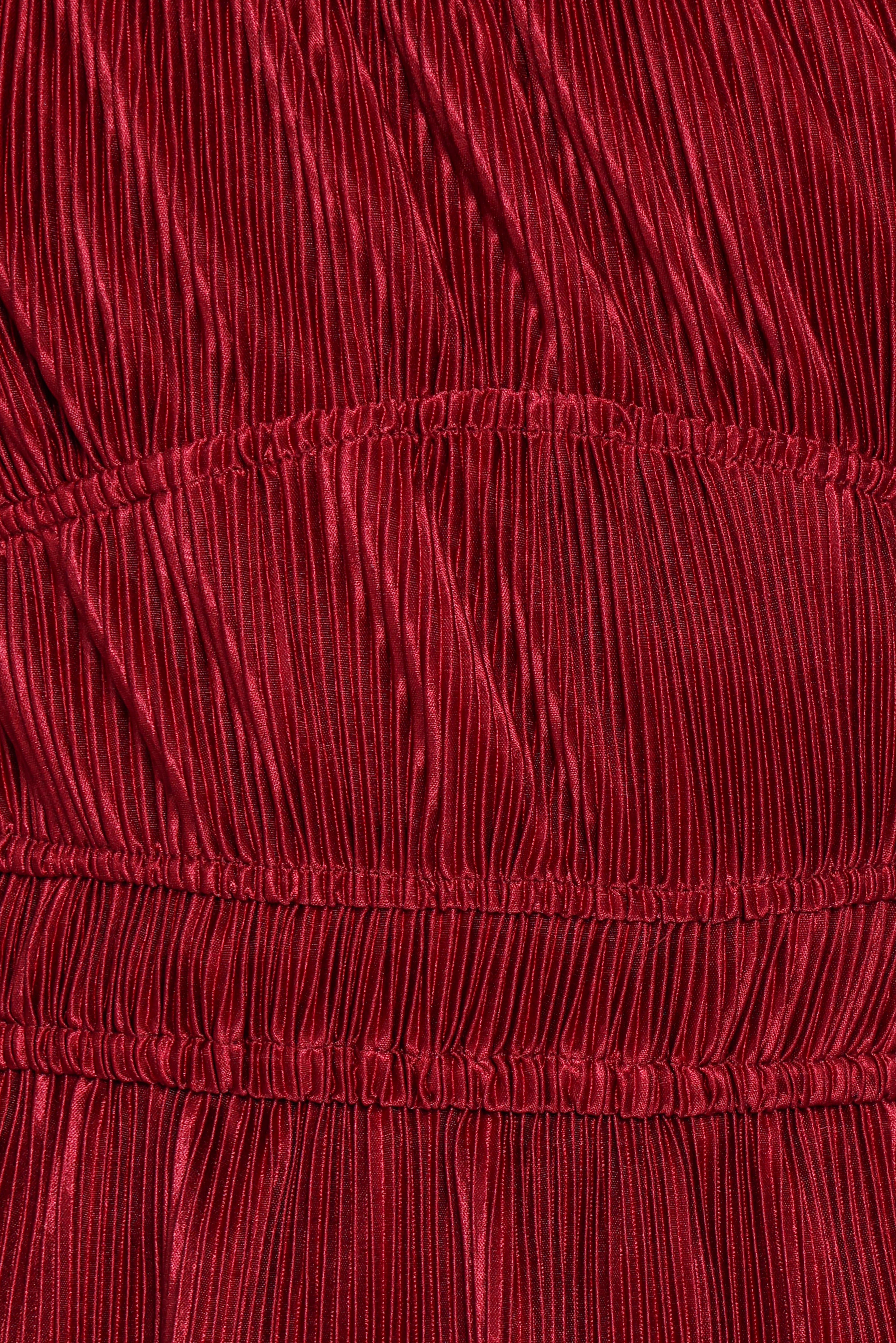 Ceppia Plisse Top Burgundy