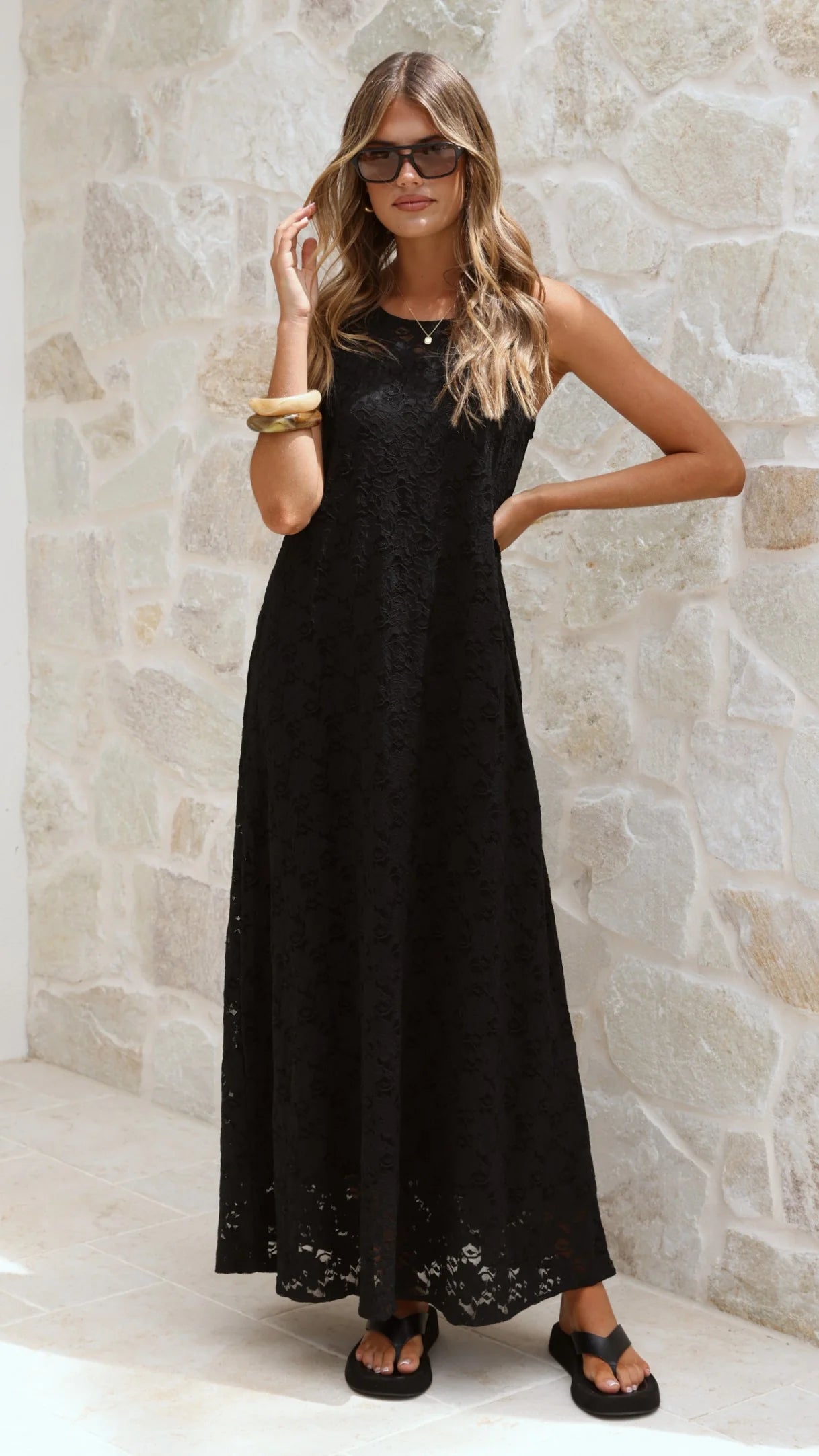 Cerelia Maxi Dress Black Lace