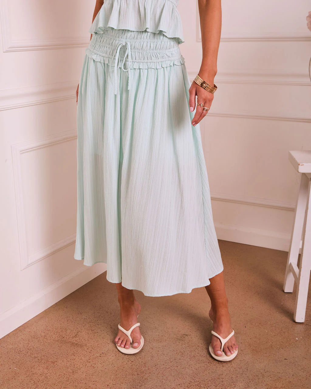 Floaty Grace Front Tie Maxi Skirt