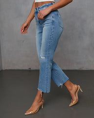 Lara Super Stretch Crop Frayed Hem Jeans