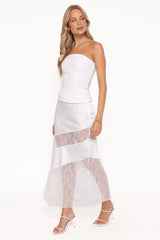 Winona Lace Maxi Skirt White