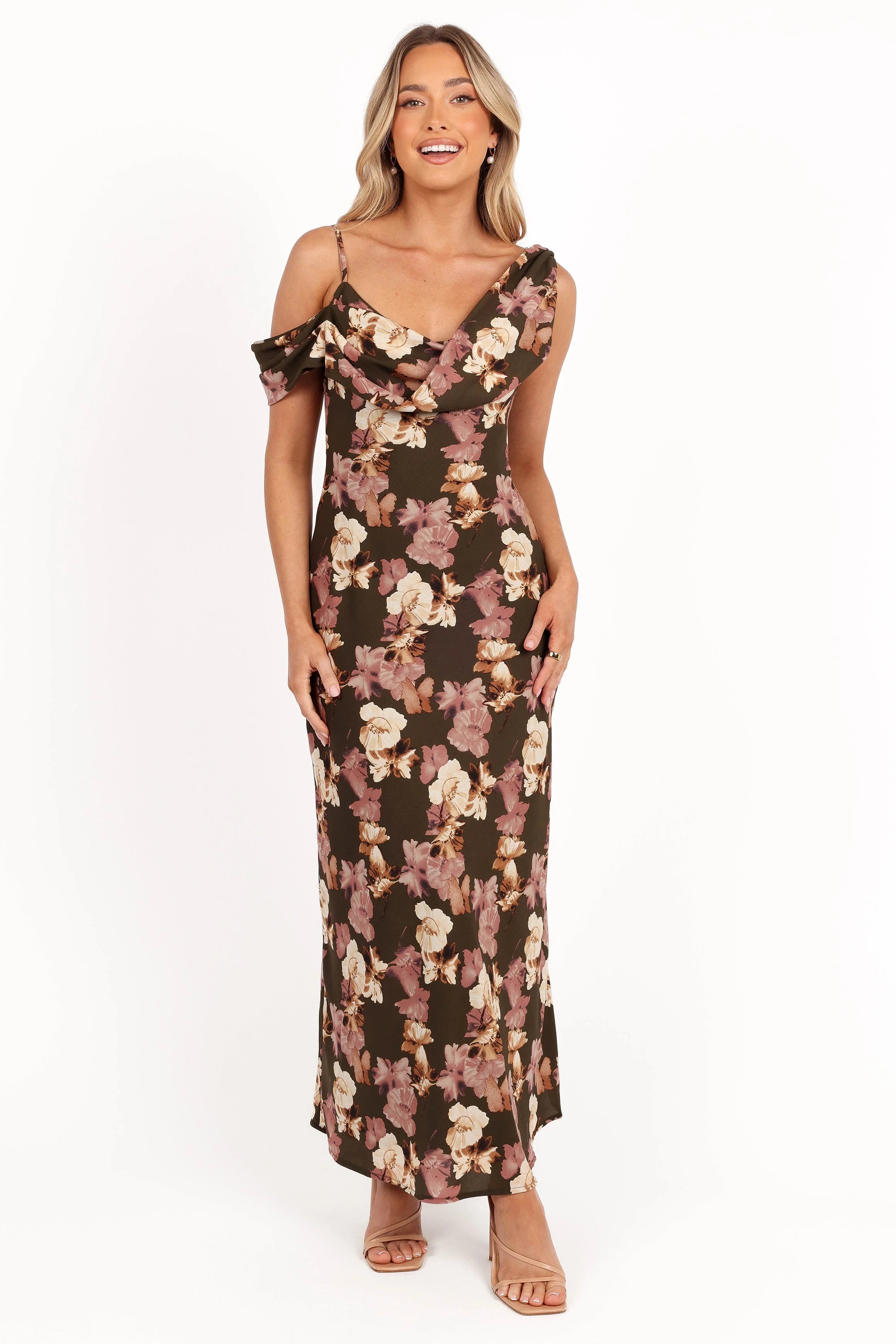 Kamryn Midi Dress Olive Floral