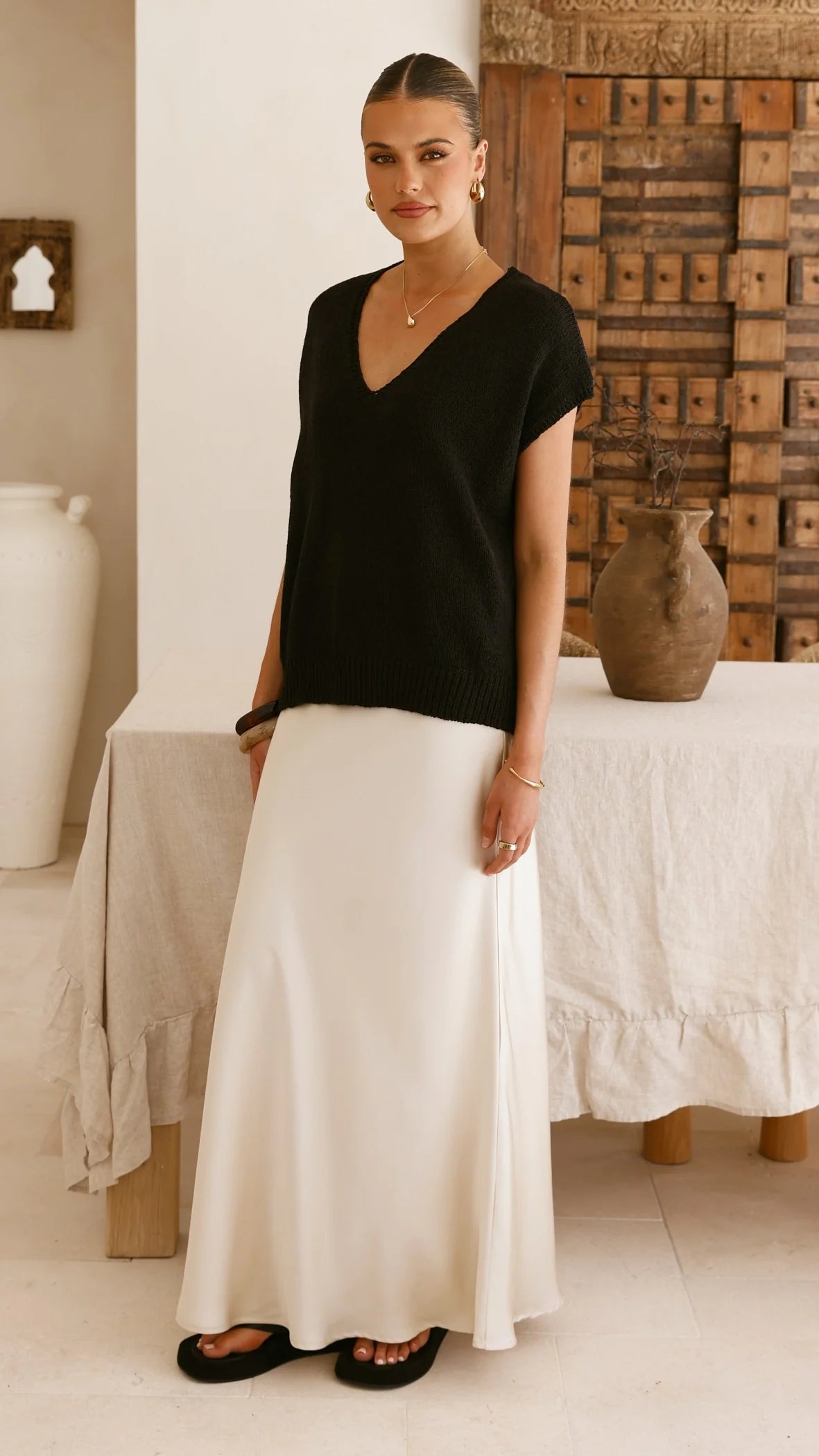 Stelaria Knit Top Black