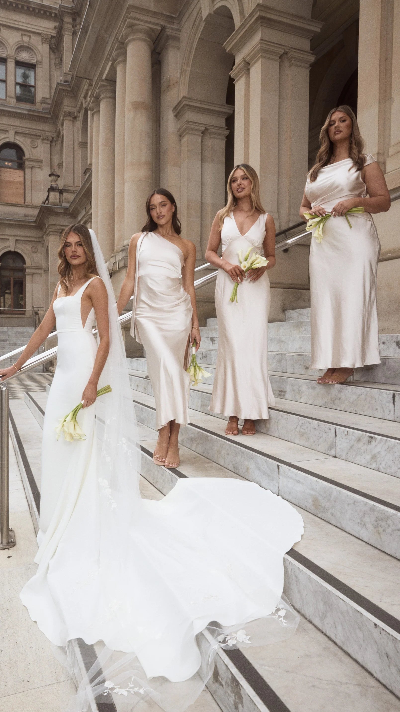 Halle One Shoulder Maxi Dress Champagne