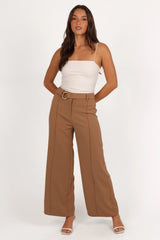 Elaine Belted Pant Mocha