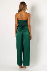 Tanya Strapless Jumpsuit Emerald