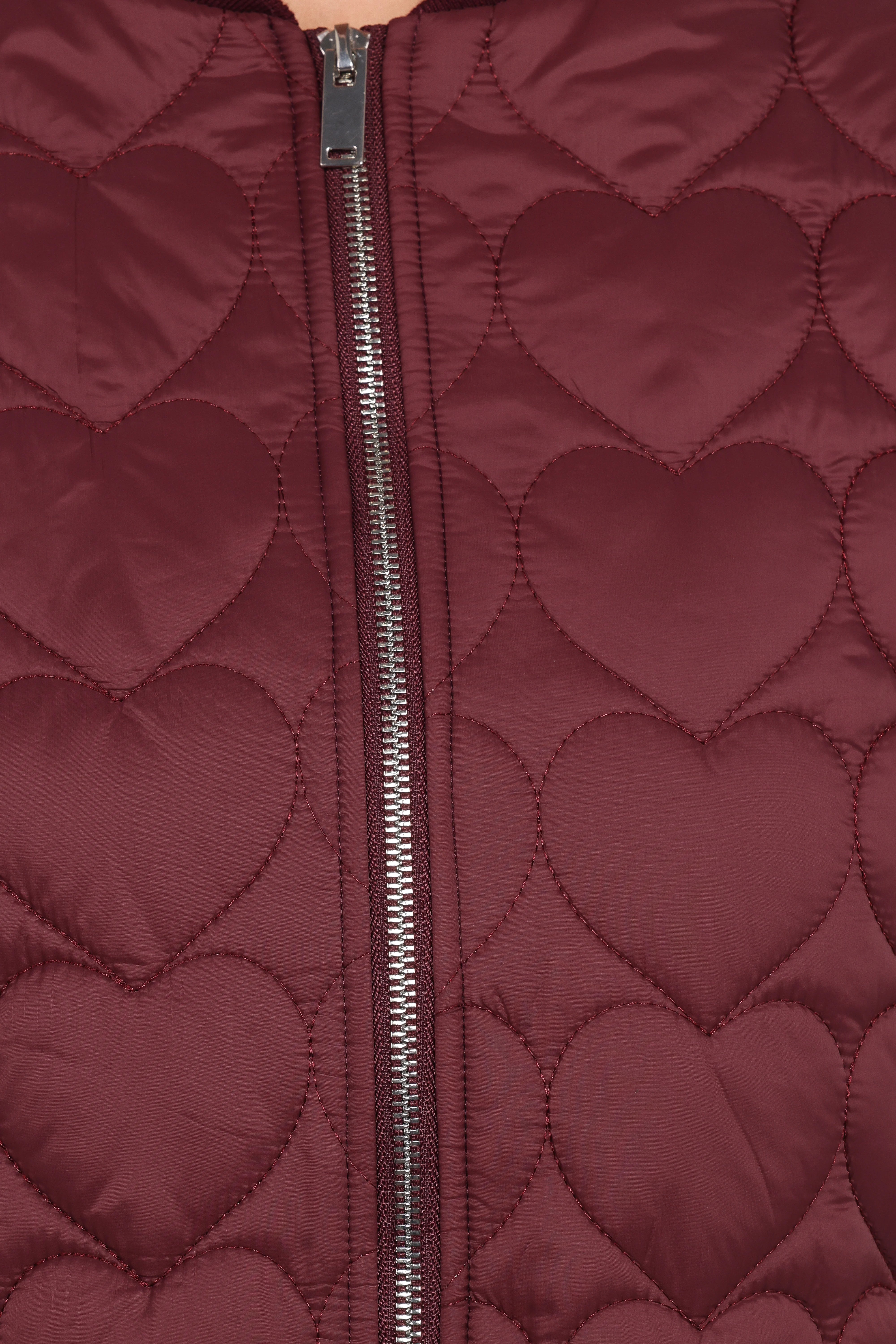 Genevieve Quilted Bomber Cherry