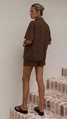 Vesper Top and Shorts Set Chocolate