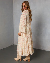 Amber Drift Printed Maxi Dress