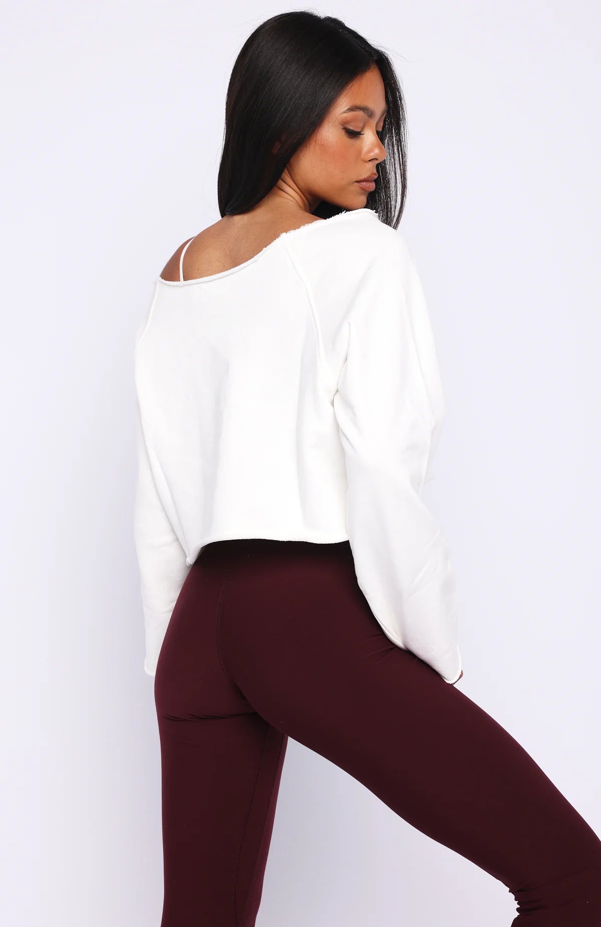 Keep It Rolling Cropped Off Shoulder Sweater Off White