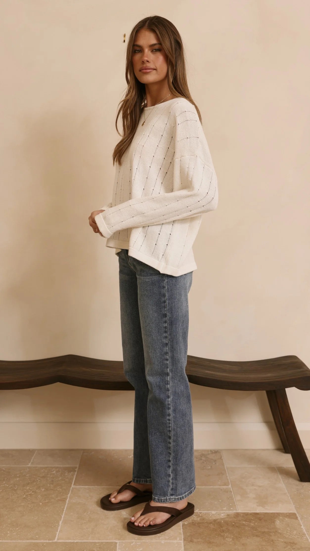 Mia Long Sleeve Top White