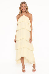 Jonia Halterneck Maxi Dress Butter Yellow