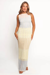Tanith Maxi Knit Dress Lime Multi