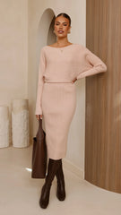 Iluka Knit Midi Skirt Camel