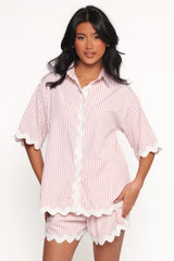Wilson Short Set Peach Stripe White