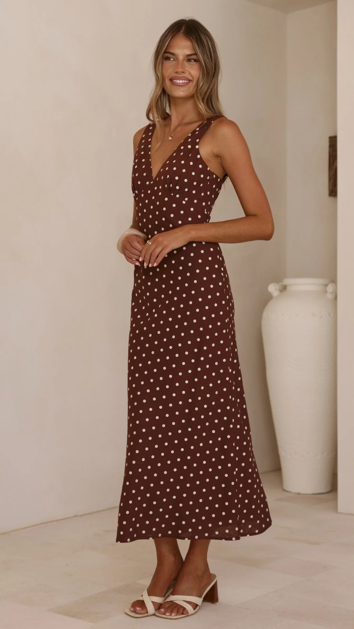 Sammie Maxi Dress Chocolate Nude Spot