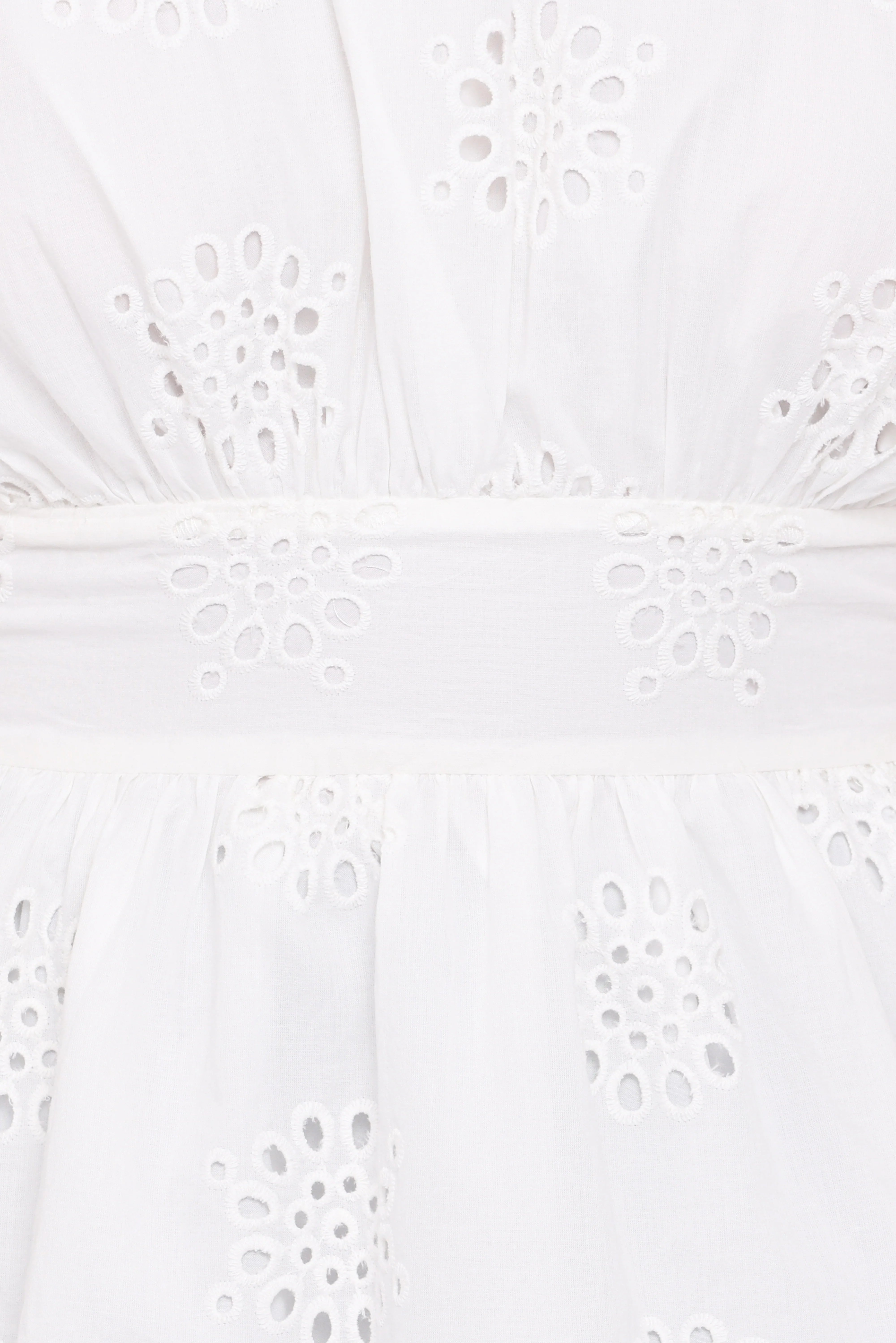 Carmel Tie Back Tunic Top White Embroidery