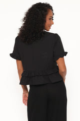 Sorcha Peplum Top Black