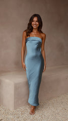Gisele Maxi Dress Steel Blue