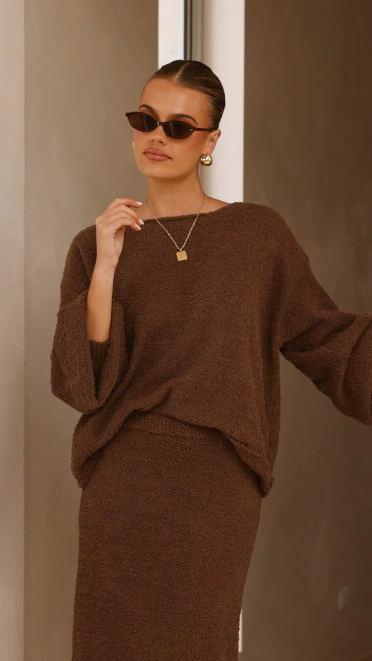 Cohen Knit Jumper Chocolate