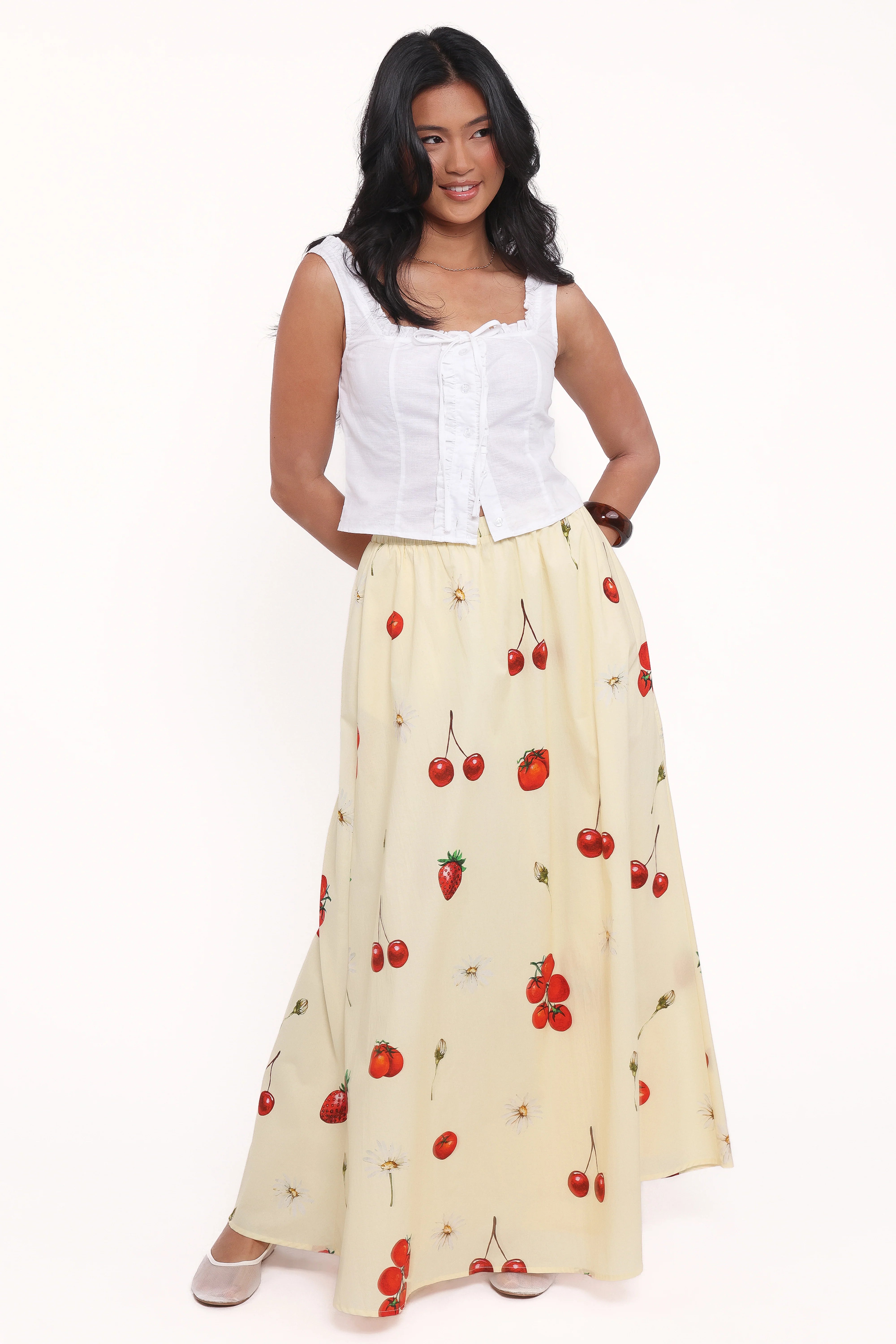 Remira Midi Skirt Yellow Cherry