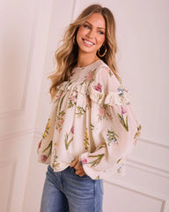 Petal Dance Floral Ruffle Blouse