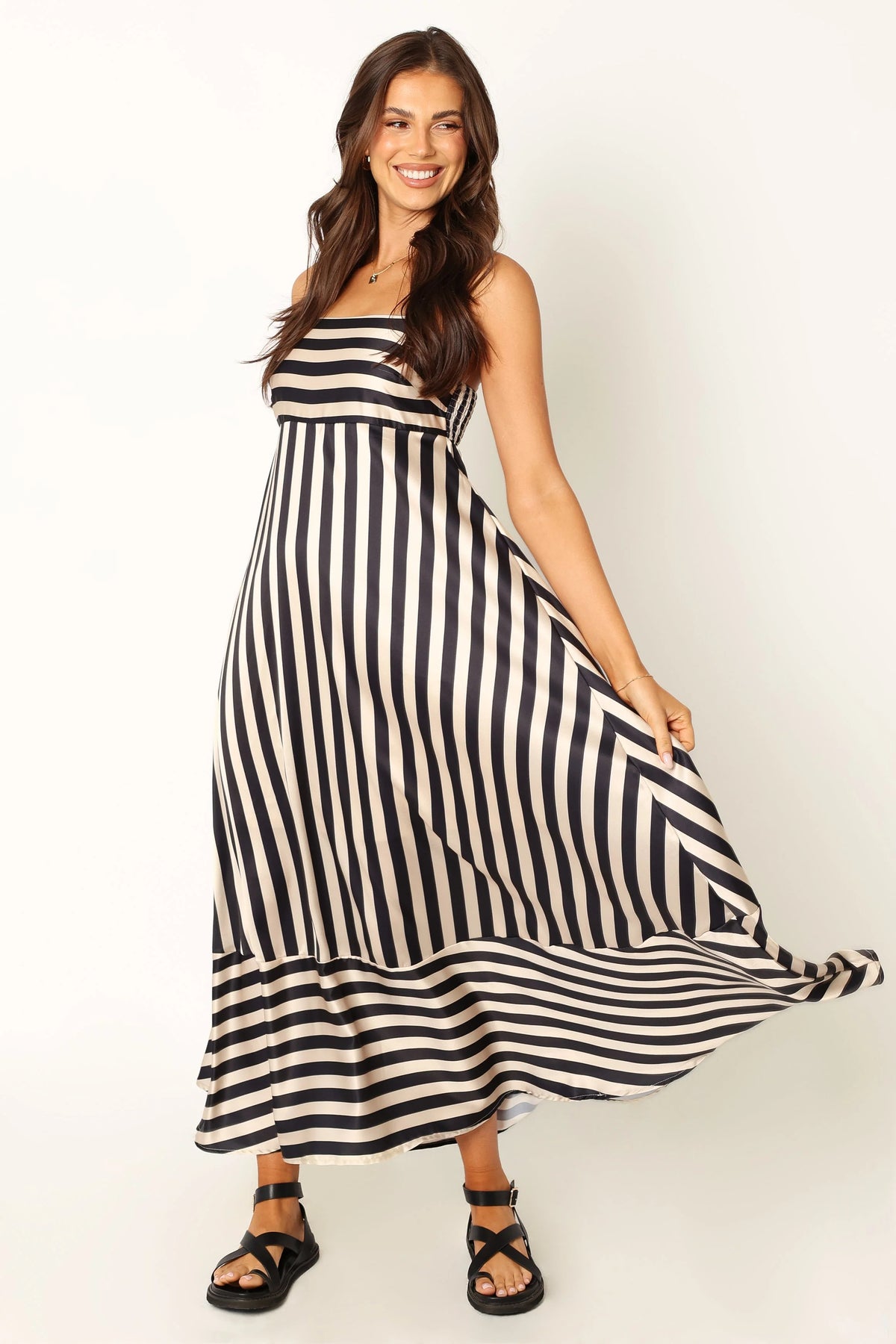 Brea Maxi Dress Black Stripe