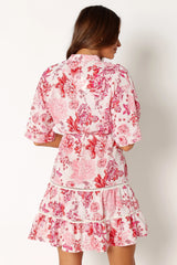 Sienna Long Sleeve Mini Dress Pink