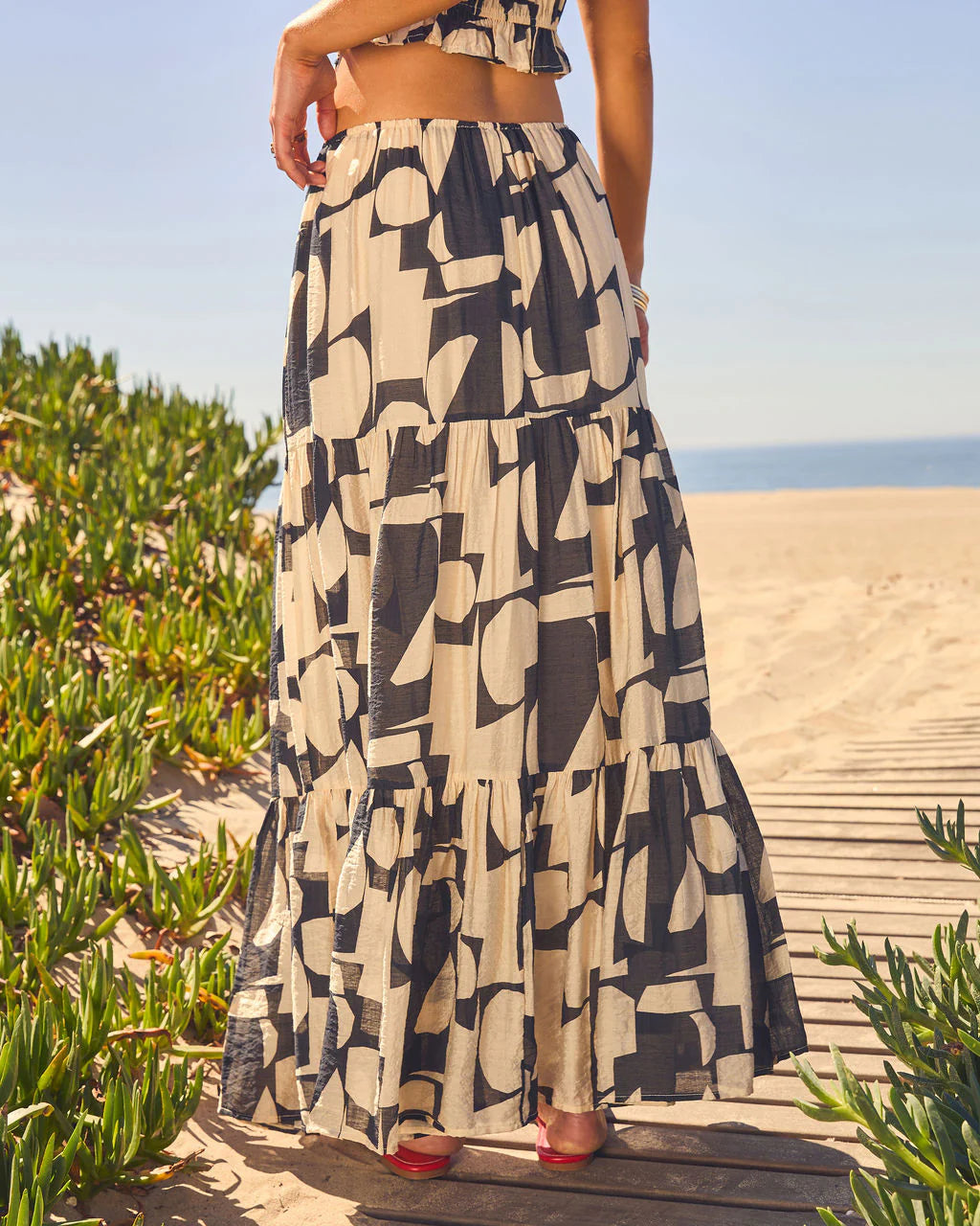 Weekend Wanderer Abstract Print Maxi Skirt